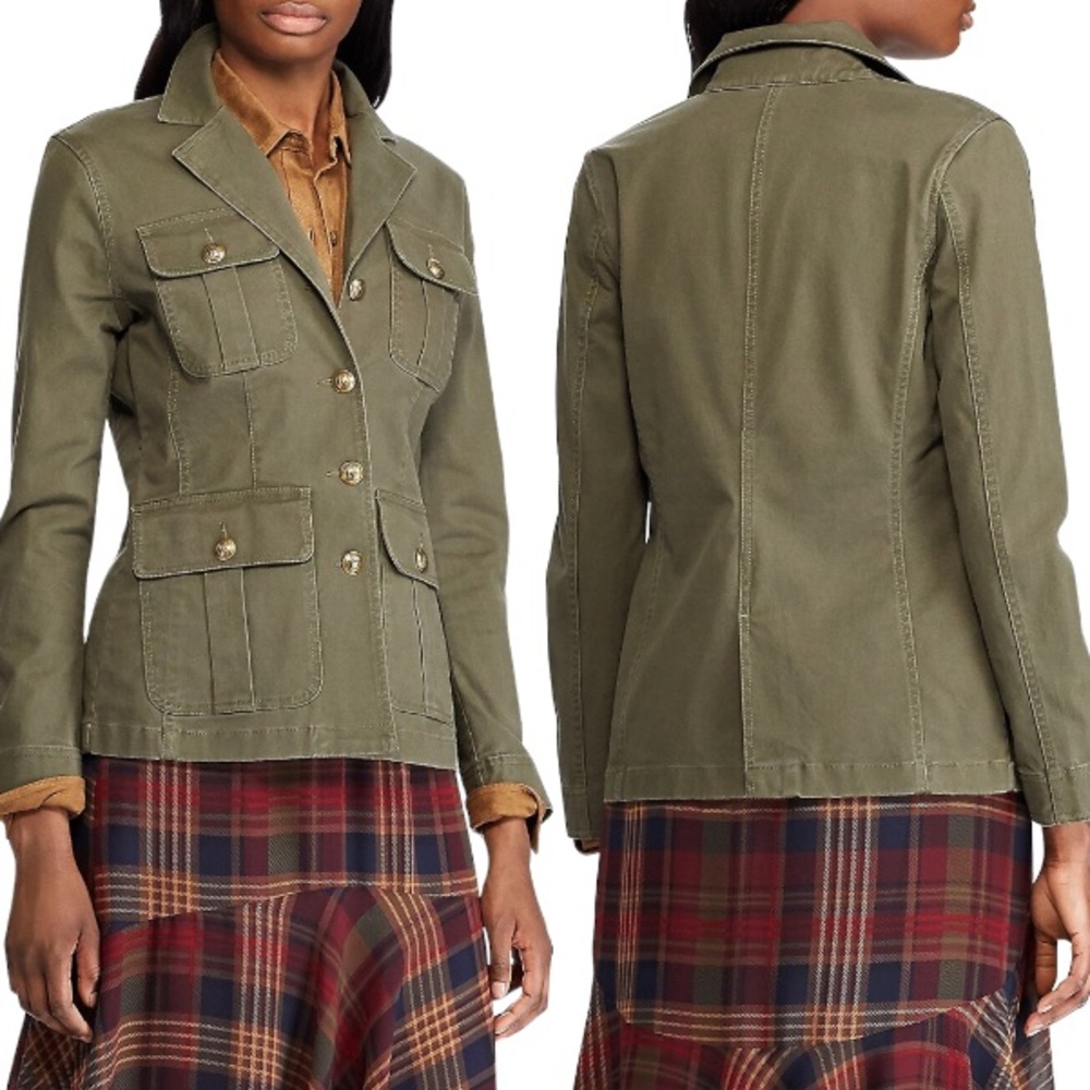 Chaps Petite Slim Fit Stretch Cotton Twill Jacket